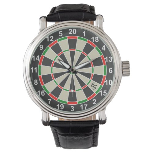 Funny Dartboard Darts Board Circle Monogrammed Fun Watch