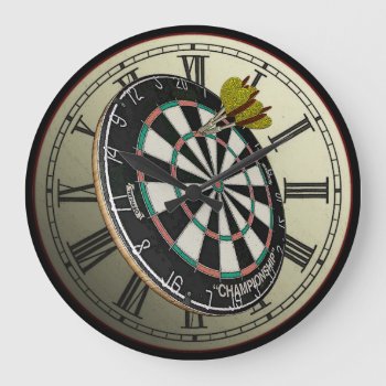 Funny Dartboard Design Wall Clock by TheClockShop at Zazzle