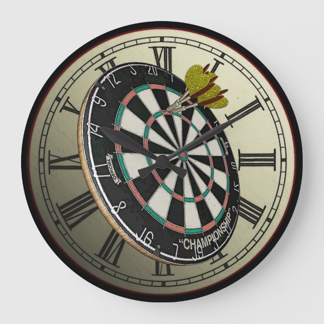 Funny Dartboard Design Wall Clock (Front)