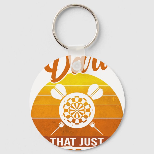 Funny Darting Dart Player That One Dart Design Dar Keychain (Front)