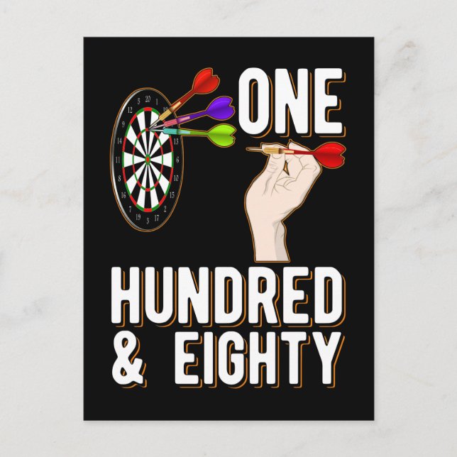 Funny Darts 180 Dart Player Postcard (Front)