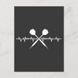 Funny Darts Heartbeat Awesome for Dart Enthusiasts Postcard
