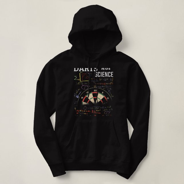Funny Darts not Science Math Vintage Dartboard Hoodie (Design Front)