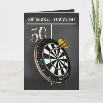 Funny Darts Players Chalkboard Design Birthday Card by Specialeetees at Zazzle