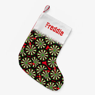 Funny Darts Player's Personalised Small Christmas Stocking