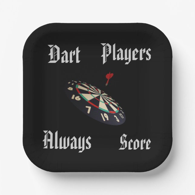 Funny Darts Players Scoring,  Paper Plates (Front)