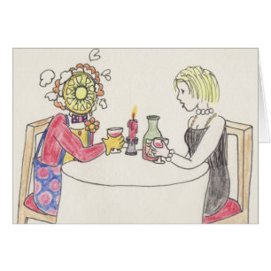 Funny Date Night Clown Romance Cartoon Art Humour Cards