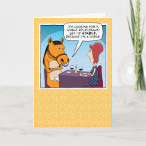 Funny Date With a Horse Birthday Card