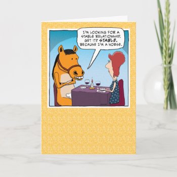 Funny Date With A Horse Birthday Card by chuckink at Zazzle