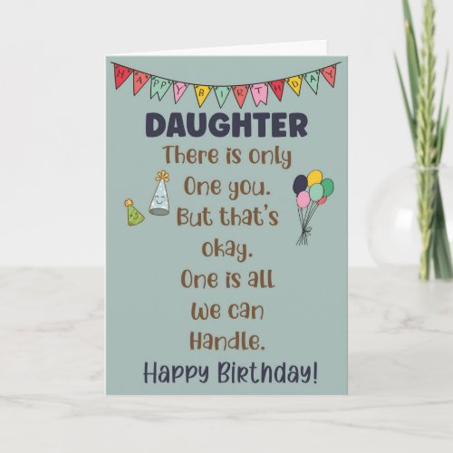 Funny Daughter Birthday Card