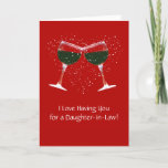 Funny Daughter in Law Birthday Wine Holiday Card<br><div class="desc">For your daughter in law,  a funny birthday card with toasting wine glasses.  Because there is always something good to "wine" about!</div>