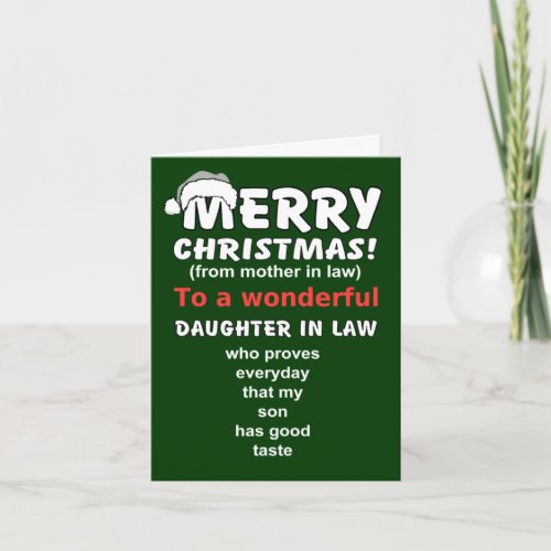 funny daughter in law Christmas Card