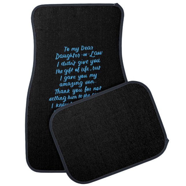 Funny Daughter in Law To My Dear Daughter In Law Car Floor Mat (Set)