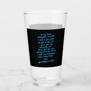Funny Daughter in Law To My Dear Daughter In Law Glass