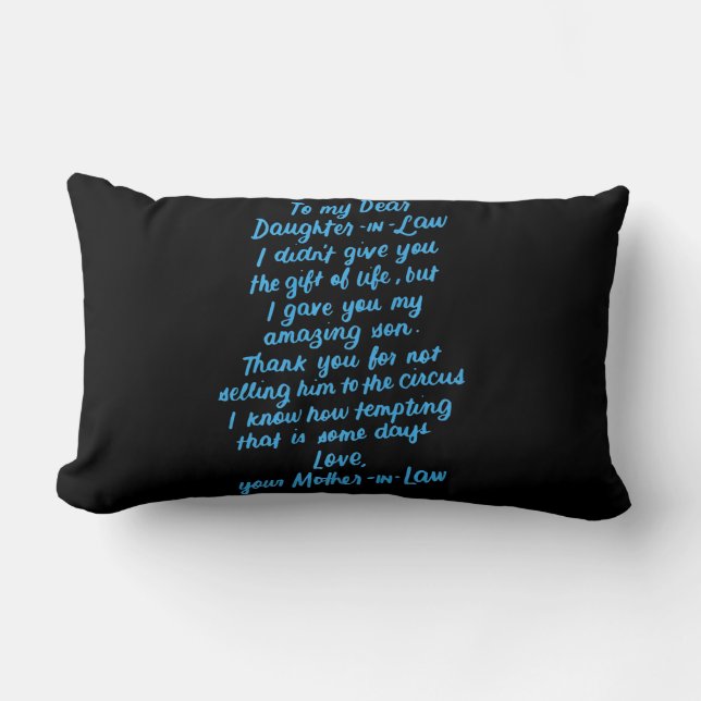 Funny Daughter in Law To My Dear Daughter In Law Lumbar Pillow (Front)