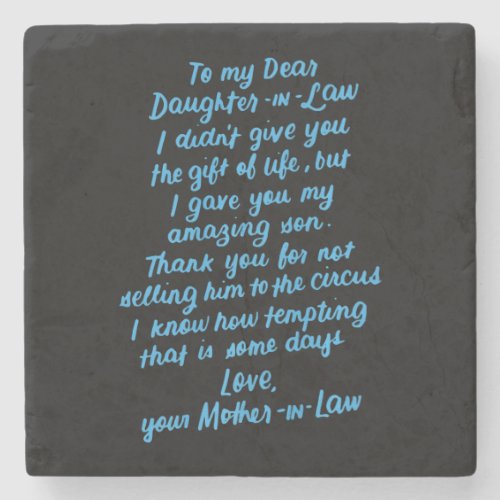 Funny Daughter in Law To My Dear Daughter In Law Stone Coaster