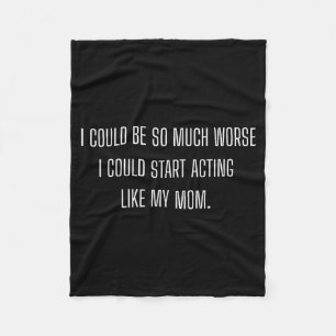 Funny Daughter Mom Mother  Fleece Blanket