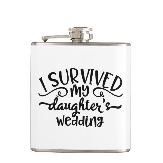 Funny Daughter's Wedding Design Flask (Front)