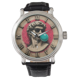 Funny David Bubble Gum Pop Art Michelangelo Statue Watch