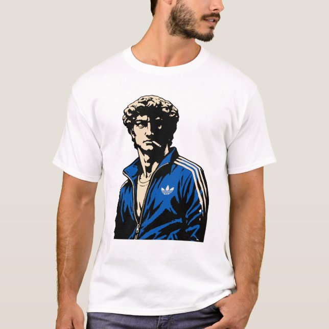 Funny David Michelangelo statue in tracksuit T-Shirt (Front)