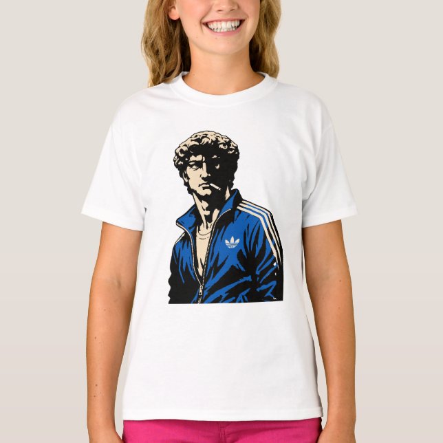 Funny David Michelangelo statue in tracksuit T-Shirt (Front)