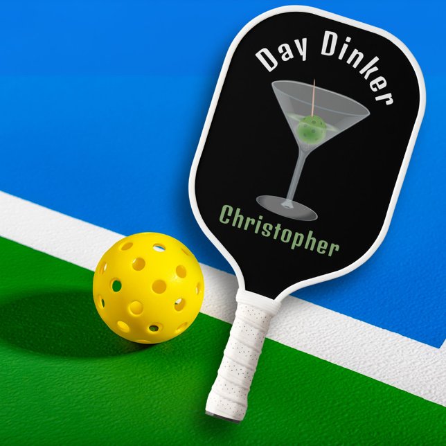 Funny Day Dinker Personalized Pickleballtini  Pickleball Paddle (Funny personalized Day Dinker pickleball paddle)