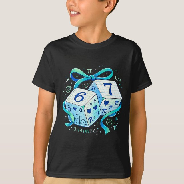 Funny day math 67 six seven dice 6 7 meme  T-Shirt (Front)