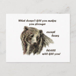 Funny De Motivational Quote Bears kill you Postcard