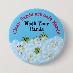 Funny Dead Germs Wash Your Hands Button