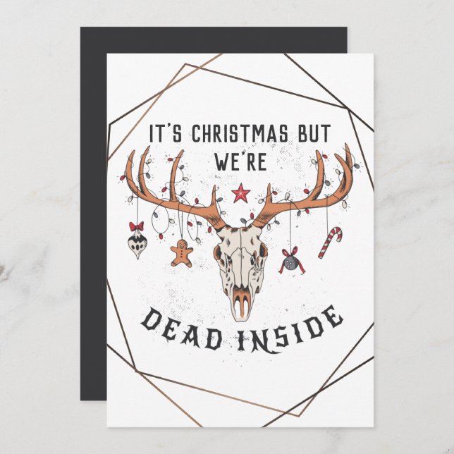 Funny Dead Inside Christmas Holiday Card (Front/Back)