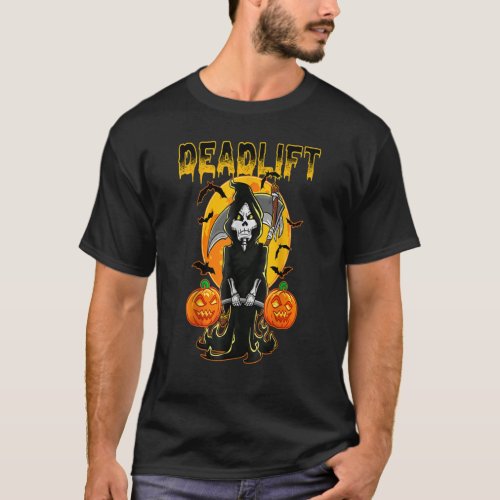 Funny Deadlift Bodybuilder Halloween Workou T_Shirt