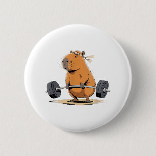 Funny Deadlift Capybara Cute Fitness Capy Gym Love Button