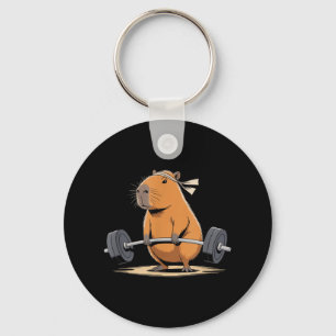 Funny Deadlift Capybara Cute Fitness Capy Gym Love Keychain