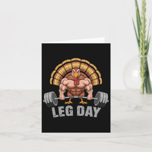 Funny Deadlifting Turkey Leg Day Thanksgiving Dead Card
