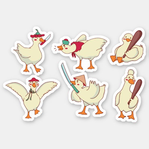 FUNNY DEADLY GOOSE STICKERS SET 