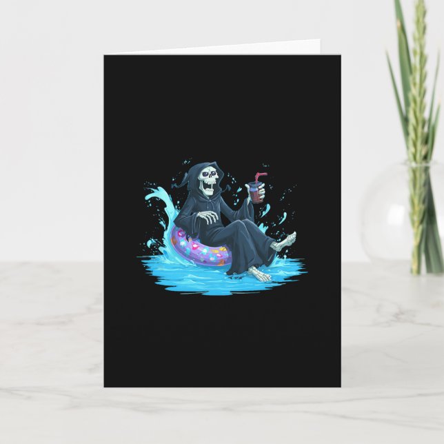 Funny Deadly Holiday Costume For Pool Ring Lovers  Card (Front)