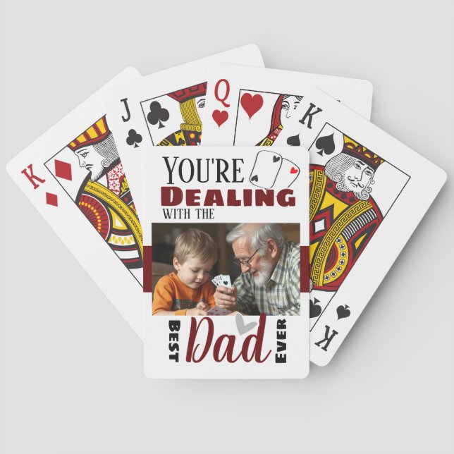 Funny Dealing with the Best Dad One Photo Poker Cards (Back)