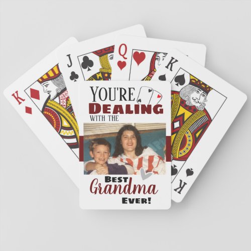 Funny Dealing with the Best Grandma One Photo Poker Cards