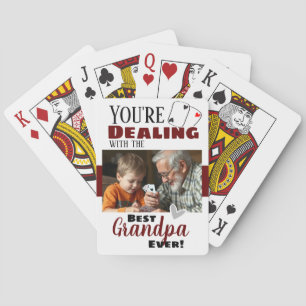 Funny Dealing with the Best Grandpa One Photo Poker Cards