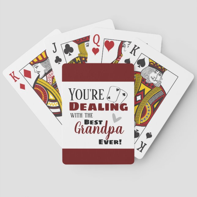 Funny Dealing with the Best Grandpa Wine Poker Cards (Back)