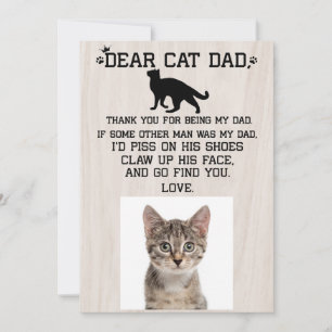 funny Dear Cat Dad photo collage Father's Day Than Thank You Card