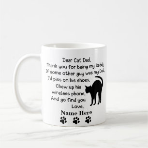 Funny Dear Cat Dad with Custom Name and image Coffee Mug