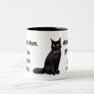 Funny Dear Cat Mom Quote Black Cat Personalized Two-Tone Coffee Mug