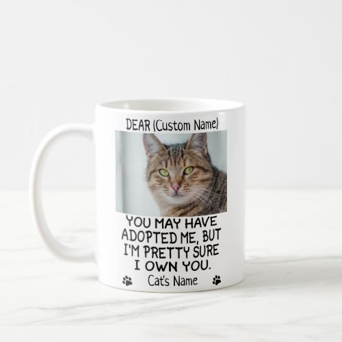 funny Dear cat Personalized cats photo and name Coffee Mug