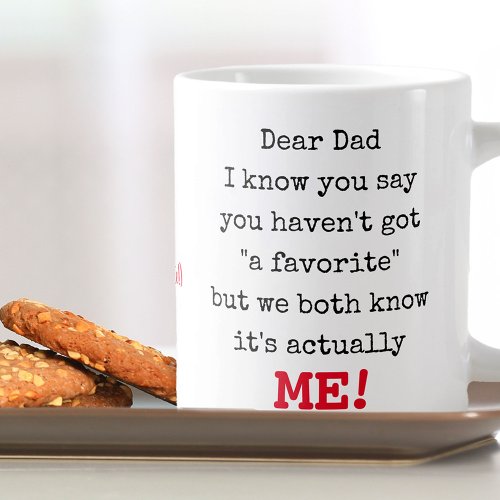Funny Dear Dad Typewriter Typography Giant Coffee Mug