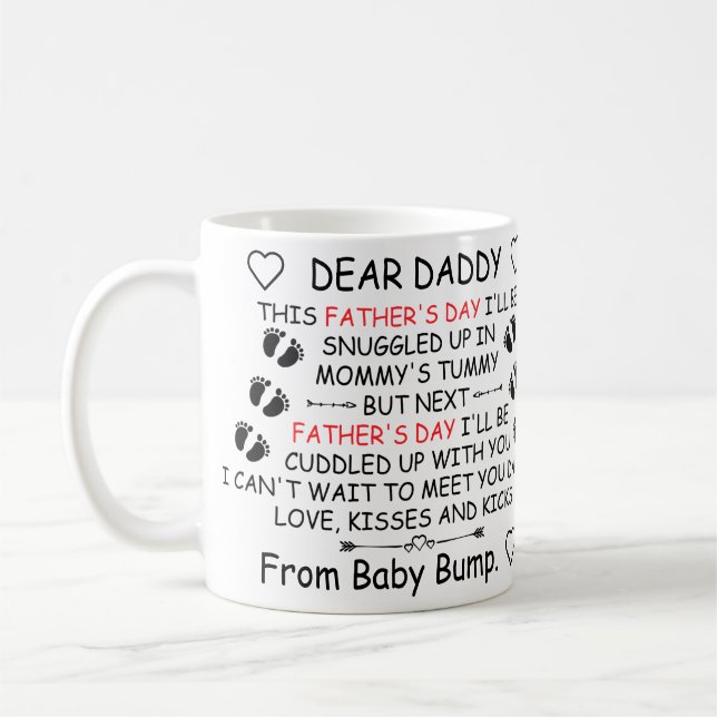 Funny Dear Daddy Personalized Photo Father's Day   Coffee Mug (Left)
