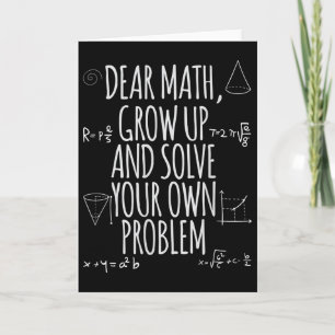 Funny Dear Math Grow Up Quote Problem Solver Card