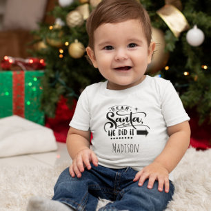 Funny Dear Santa He Did it Personalized Name T-Shirt