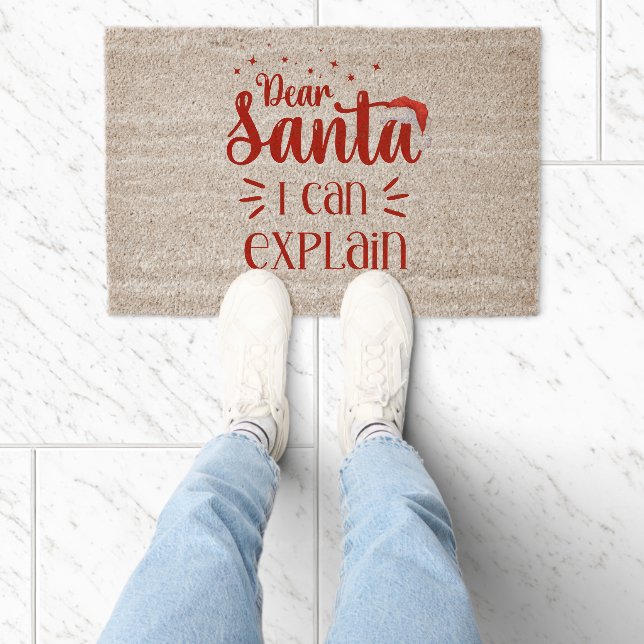 Funny Dear Santa I can explain Christmas  Fiber Doormat (Insitu)