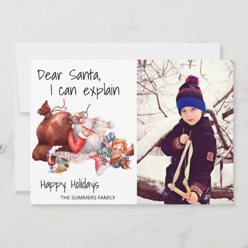 Funny Dear Santa I can Explain Photo Christmas Holiday Card